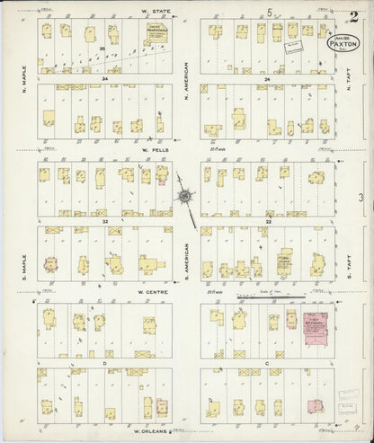 Sanborn Fire Insurance Map from Paxton, Ford County, Illinois (1910), Sheet #0002 - Complete Map Set gallery image, historic Sanborn map, vintage wall art, Illinois Illinois