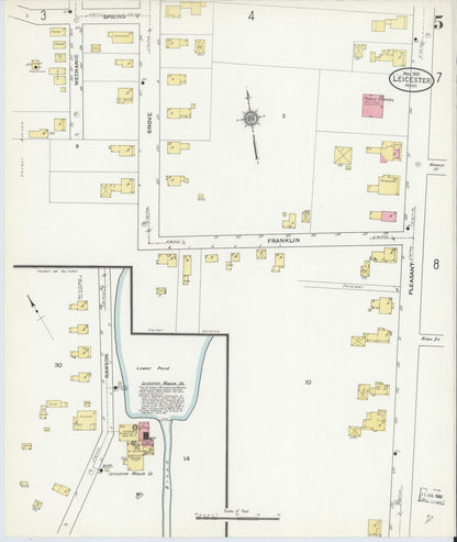 Sanborn Fire Insurance Map from Leicester, Worcester County, Massachusetts (1910), Sheet #0005 - Complete Map Set gallery image, historic Sanborn map, vintage wall art, Massachusetts Massachusetts