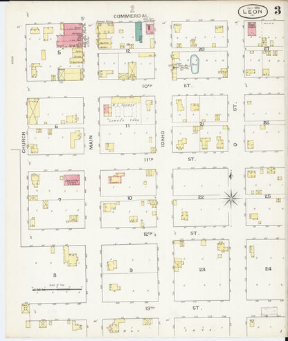 Sanborn Fire Insurance Map from Leon, Decatur County, Iowa (1893), Sheet #0003 - Historic Sanborn Fire Insurance Map Print