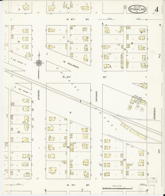 Sanborn Fire Insurance Map from Storm Lake, Buena Vista County, Iowa (1914), Sheet #0004 - Historic Sanborn Fire Insurance Map Print, vintage old map wall art