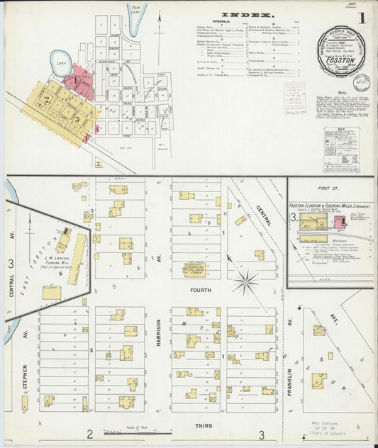 Sanborn Fire Insurance Map from Fosston, Polk County, Minnesota (1899), Sheet #0001 - Complete Map Set gallery image, historic Sanborn map, vintage wall art, Minnesota Minnesota