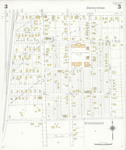 Sanborn Fire Insurance Map from Leachville, Mississippi County, Arkansas (1939), Sheet #0003 - Complete Map Set gallery image, historic Sanborn map, vintage wall art, Leachville Mississippi