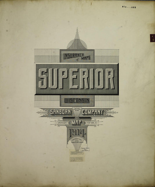 Sanborn Fire Insurance Map from Superior, Douglas County, Wisconsin (1949), Sheet #0001 - Historic Sanborn Fire Insurance Map Print, vintage old map wall art, antique decor, genealogy gift, Wisconsin Wisconsin map