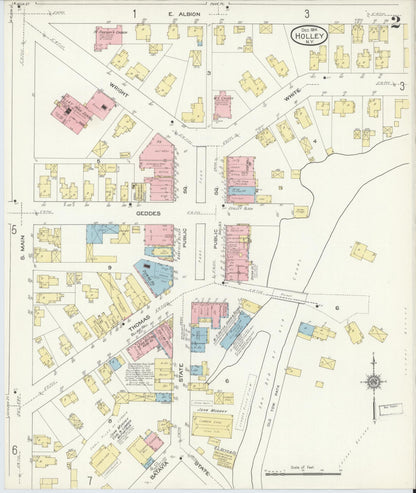 Sanborn Fire Insurance Map from Holley, Orleans County, New York (1914), Sheet #0002 - Complete Map Set gallery image, historic Sanborn map, vintage wall art, New York New York