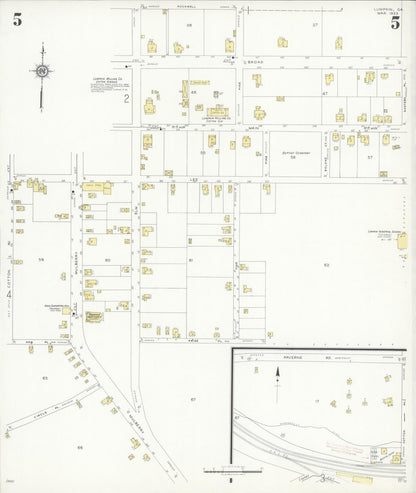 Sanborn Fire Insurance Map from Lumpkin, Stewart County, Georgia (1933), Sheet #0005 - Complete Map Set gallery image, historic Sanborn map, vintage wall art, Georgia Georgia