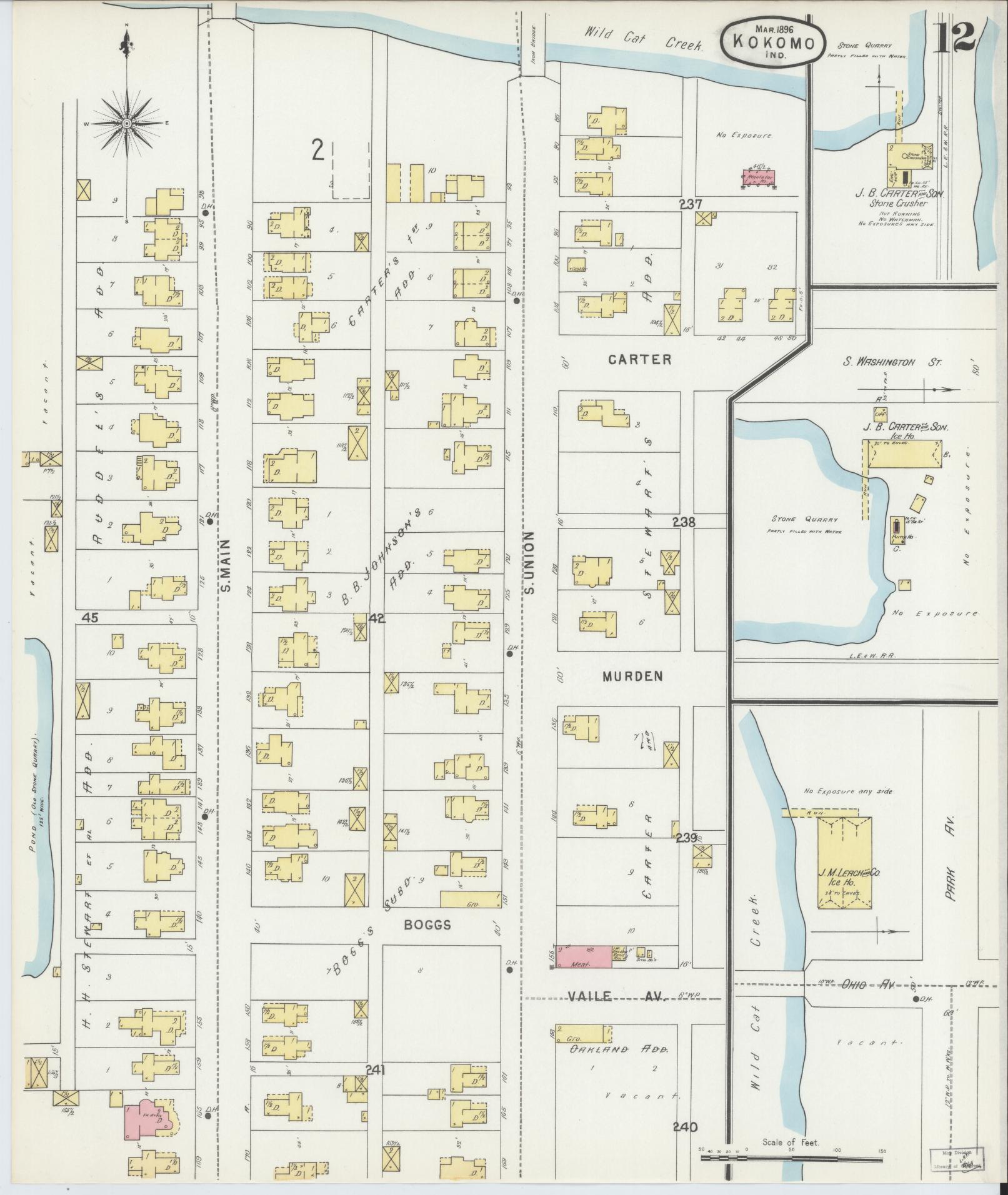 Sanborn Fire Insurance Map from Kokomo, Howard County, Indiana (1896), Sheet #0012 - Complete Map Set gallery image, historic Sanborn map, vintage wall art, Indiana Indiana