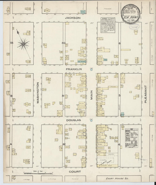 Sanborn Fire Insurance Map from Elk Point, Union County, South Dakota (1883), Sheet #0001 - Historic Sanborn Fire Insurance Map Print, vintage old map wall art, antique decor, genealogy gift, South Dakota South Dakota map