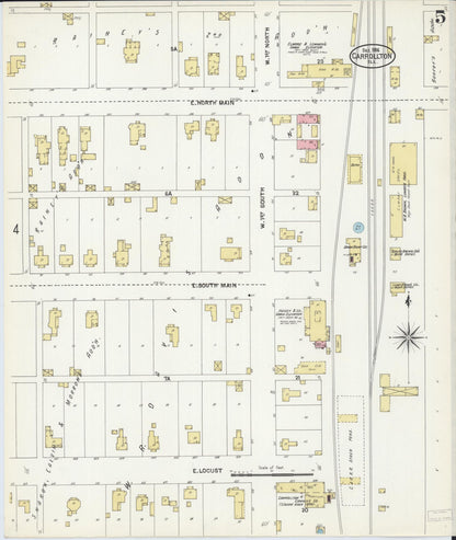 Sanborn Fire Insurance Map from Carrollton, Greene County, Illinois (1906), Sheet #0005 - Complete Map Set gallery image, historic Sanborn map, vintage wall art, Illinois Illinois