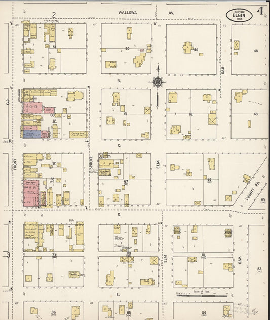 Sanborn Fire Insurance Map from Elgin, Union County, Oregon (1910), Sheet #0004 - Historic Sanborn Fire Insurance Map Print, vintage old map wall art, antique decor, genealogy gift, Oregon Oregon map