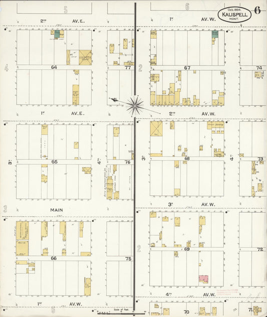 Sanborn Fire Insurance Map from Kalispell, Flathead County, Montana (1894), Sheet #0006 - Historic Sanborn Fire Insurance Map Print, vintage old map wall art, antique decor, genealogy gift, Montana Montana map