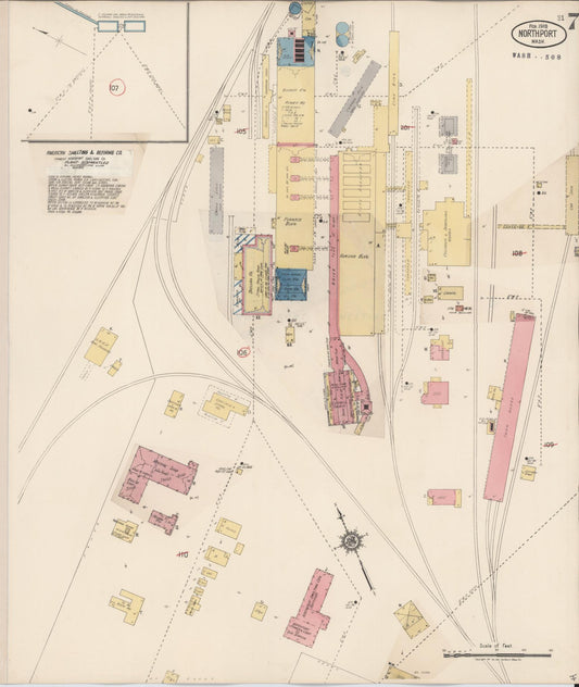 Sanborn Fire Insurance Map from Northport, Stevens County, Washington (1929), Sheet #0007 - Historic Sanborn Fire Insurance Map Print, vintage old map wall art, antique decor, genealogy gift, Washington Washington map
