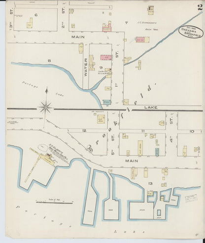 Sanborn Fire Insurance Map from Onekama, Manistee County, Michigan (1885), Sheet #0002 - Historic Sanborn Fire Insurance Map Print, vintage old map wall art, antique decor, genealogy gift, Michigan Michigan map