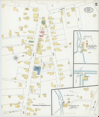 Sanborn Fire Insurance Map from Essex, Middlesex County, Connecticut (1901), Sheet #0002 - Complete Map Set gallery image, historic Sanborn map, vintage wall art, Connecticut Connecticut