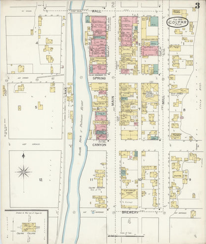 Sanborn Fire Insurance Map from Colfax, Whitman County, Washington (1893), Sheet #0003 - Complete Map Set gallery image, historic Sanborn map, vintage wall art, Washington Washington