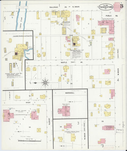 Sanborn Fire Insurance Map from Fredericktown, Madison County, Missouri (1908), Sheet #0003 - Historic Sanborn Fire Insurance Map Print, vintage old map wall art, antique decor, genealogy gift, Missouri Missouri map