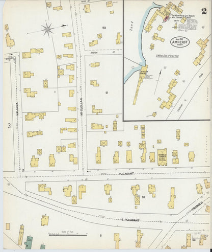 Sanborn Fire Insurance Map from Amherst, Hampshire County, Massachusetts (1902), Sheet #0002 - Complete Map Set gallery image, historic Sanborn map, vintage wall art, Massachusetts Massachusetts
