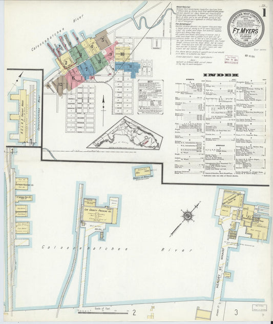 Sanborn Fire Insurance Map from Fort Myers, Lee County, Florida. (1914) – Historic Sanborn Fire Insurance Map Print