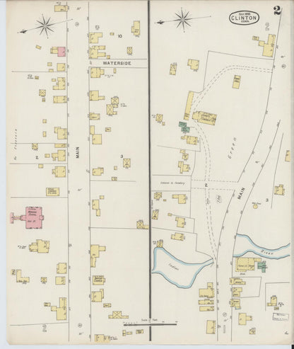 Sanborn Fire Insurance Map from Clinton, Middlesex County, Connecticut (1895), Sheet #0002 - Complete Map Set gallery image, historic Sanborn map, vintage wall art, Connecticut Connecticut