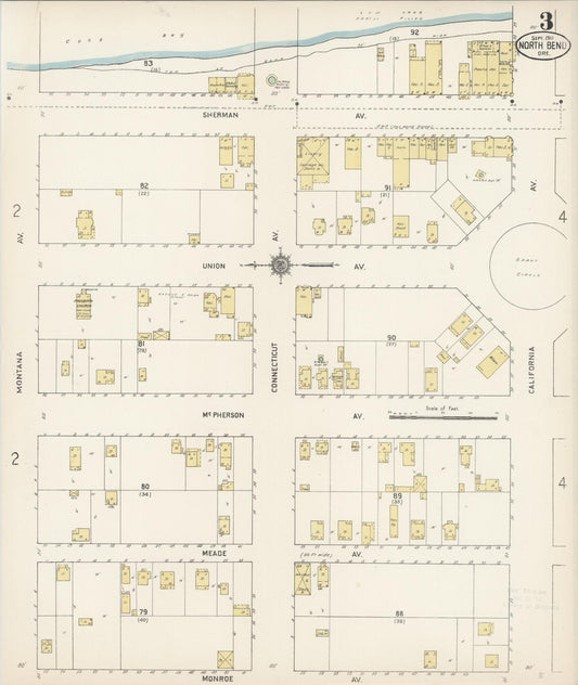 Sanborn Fire Insurance Map from North Bend, Coos County, Oregon (1911), Sheet #0003 - Historic Sanborn Fire Insurance Map Print, vintage old map wall art, antique decor, genealogy gift, Oregon Oregon map