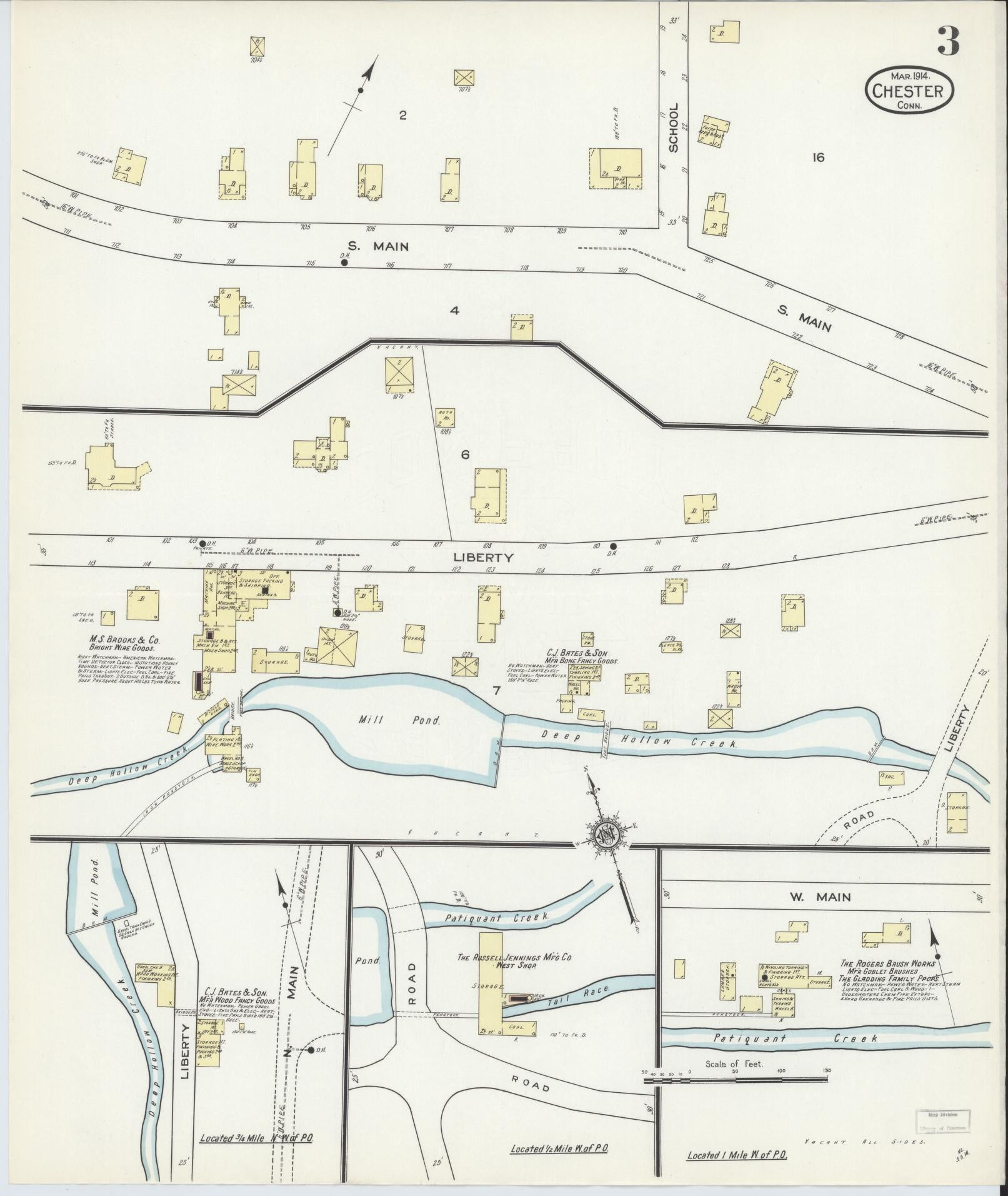 Sanborn Fire Insurance Map from Chester, Middlesex County, Connecticut (1914), Sheet #0003 - Complete Map Set gallery image, historic Sanborn map, vintage wall art, Connecticut Connecticut