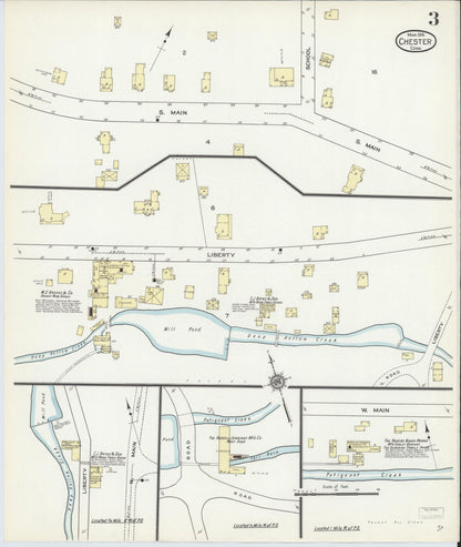 Sanborn Fire Insurance Map from Chester, Middlesex County, Connecticut (1914), Sheet #0003 - Complete Map Set gallery image, historic Sanborn map, vintage wall art, Connecticut Connecticut