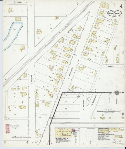Sanborn Fire Insurance Map from Green Springs, Sandusky And Seneca Counties, Ohio (1921), Sheet #0004 - Historic Sanborn Fire Insurance Map Print, vintage old map wall art, antique decor, genealogy gift, Ohio Ohio map