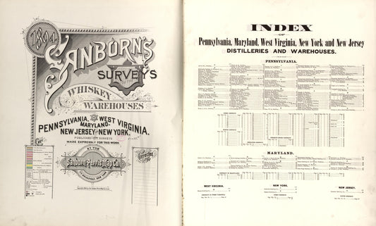 Sanborn Fire Insurance Map from , Multiple States - US (1894), Sheet #0001 - Historic Sanborn Fire Insurance Map Print, vintage old map wall art, antique decor, genealogy gift, West Virginia West Virginia map