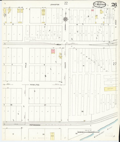 Sanborn Fire Insurance Map from Fort Madison, Lee County, Iowa (1913), Sheet #0026 - Historic Sanborn Fire Insurance Map Print