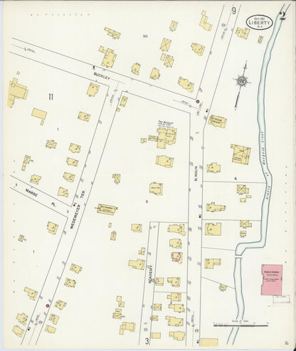 Sanborn Fire Insurance Map from Liberty, Sullivan County, New York (1911), Sheet #0002 - Historic Sanborn Fire Insurance Map Print, vintage old map wall art, antique decor, genealogy gift, New York New York map