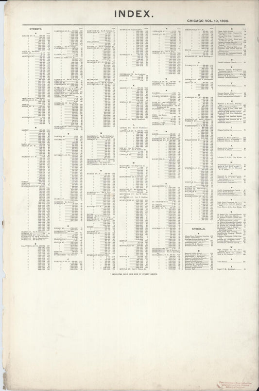 Sanborn Fire Insurance Map from Chicago, Cook County, Illinois (1896), Sheet #0001 - Historic Sanborn Fire Insurance Map Print, vintage old map wall art, antique decor, genealogy gift, Illinois Illinois map