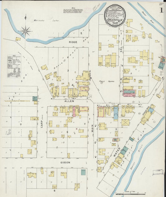 Sanborn Fire Insurance Map from Galesville, Trempealeau County, Wisconsin (1894), Sheet #0001 - Complete Map Set gallery image, historic Sanborn map, vintage wall art, Wisconsin Wisconsin