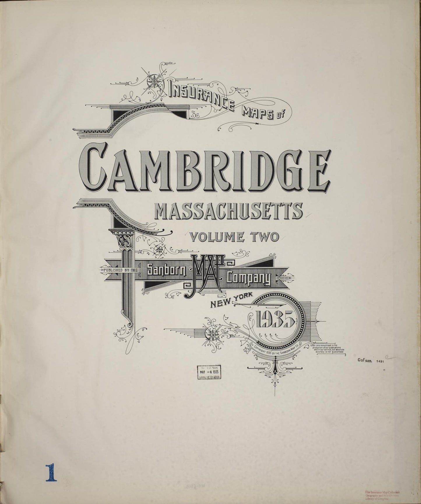 Sanborn Fire Insurance Map from Cambridge, Middlesex County, Massachusetts (1935), Sheet #0001 - Historic Sanborn Fire Insurance Map Print, vintage old map wall art, antique decor, genealogy gift, Massachusetts Massachusetts map