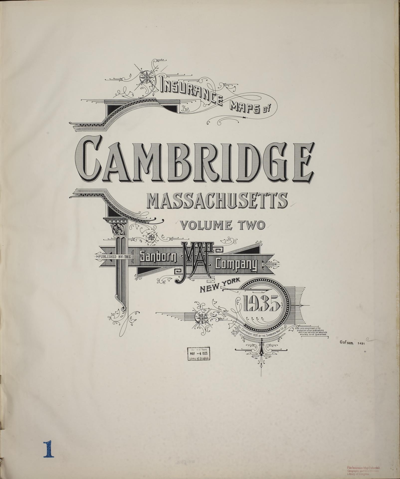 Sanborn Fire Insurance Map from Cambridge, Middlesex County, Massachusetts (1935), Sheet #0001 - Historic Sanborn Fire Insurance Map Print, vintage old map wall art, antique decor, genealogy gift, Massachusetts Massachusetts map
