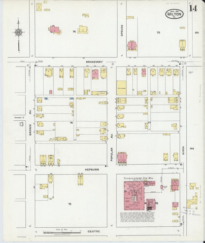 Sanborn Fire Insurance Map from Milton, Northumberland County, Pennsylvania (1918), Sheet #0014 - Complete Map Set gallery image, historic Sanborn map, vintage wall art, Pennsylvania Pennsylvania