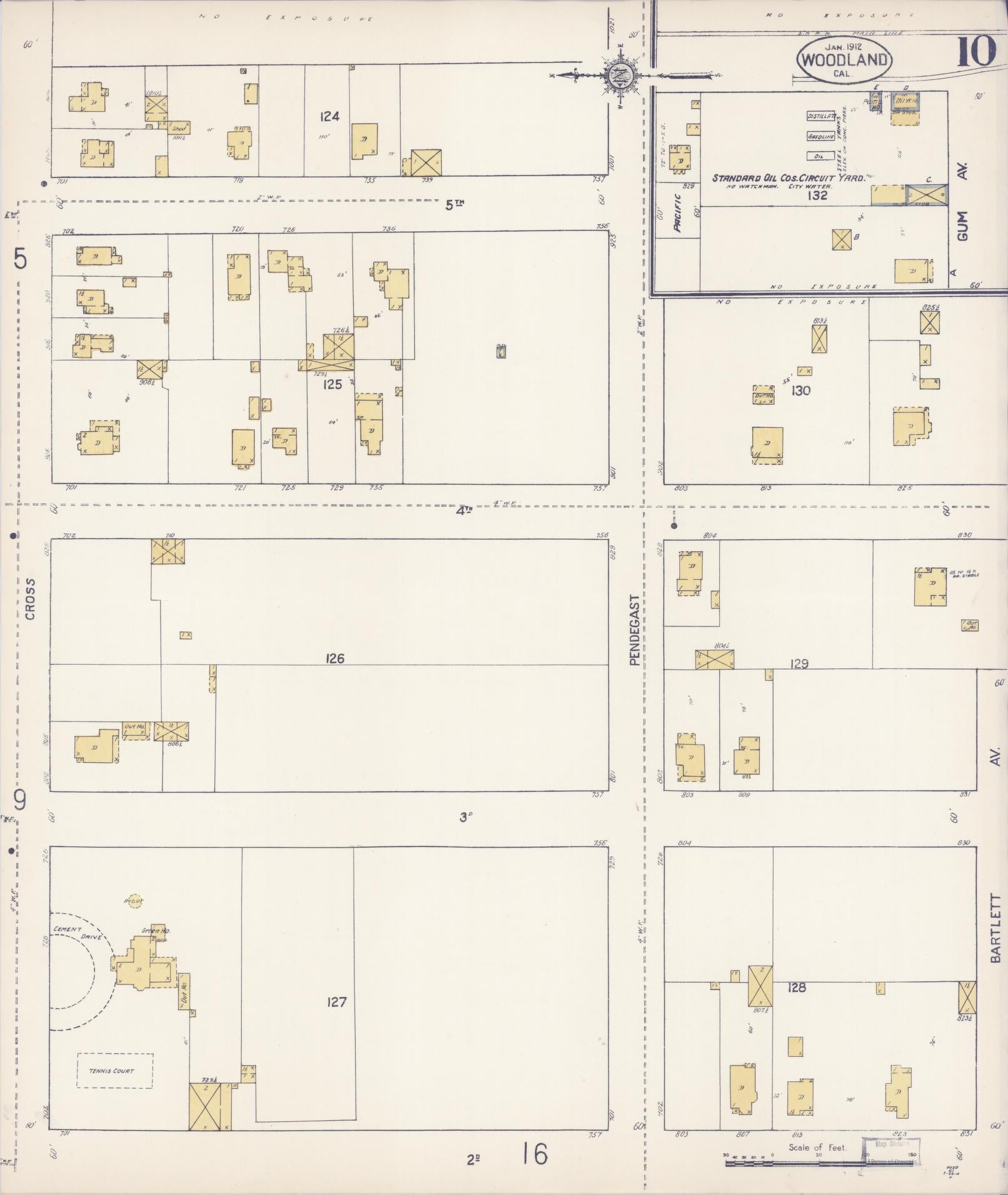 Sanborn Fire Insurance Map from Woodland, Yolo County, California (1912), Sheet #0010 - Complete Map Set gallery image, historic Sanborn map, vintage wall art, California California
