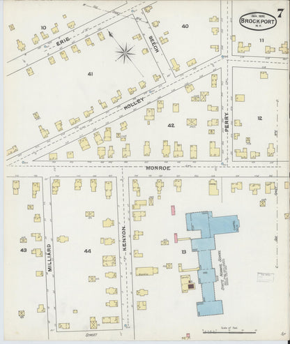 Sanborn Fire Insurance Map from Brockport, Monroe County, New York (1892), Sheet #0007 - Complete Map Set gallery image, historic Sanborn map, vintage wall art, New York New York