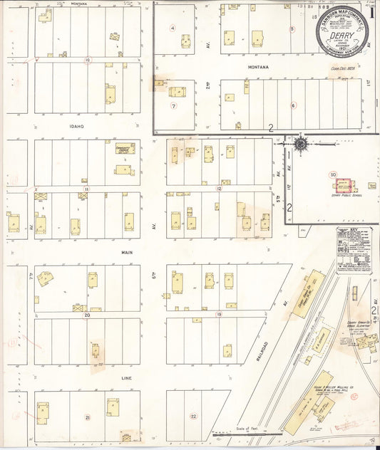 Sanborn Fire Insurance Map from Deary, Latab County, Idaho (1928), Sheet #0001 - Historic Sanborn Fire Insurance Map Print, vintage old map wall art, antique decor, genealogy gift, Idaho Idaho map