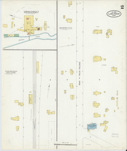 Sanborn Fire Insurance Map from Lime Rock, Litchfield County, Connecticut (1904), Sheet #0002 - Complete Map Set gallery image, historic Sanborn map, vintage wall art, Connecticut Connecticut