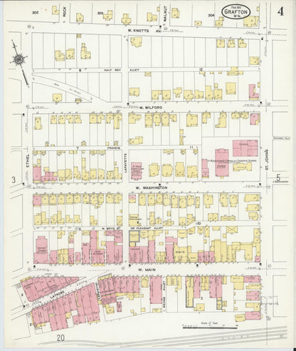 Sanborn Fire Insurance Map from Grafton, Taylor County, West Virginia (1911), Sheet #0004 - Complete Map Set gallery image, historic Sanborn map, vintage wall art, West Virginia West Virginia
