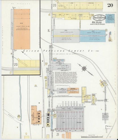 Sanborn Fire Insurance Map from Washington, Warren County, New Jersey (1914), Sheet #0020 - Complete Map Set gallery image, historic Sanborn map, vintage wall art, Washington Washington