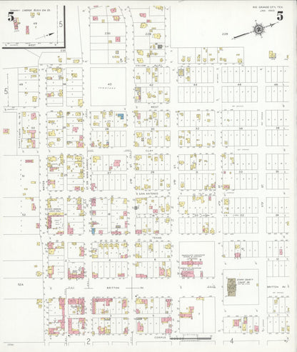 Sanborn Fire Insurance Map from Rio Grande City, Starr County, Texas (1940), Sheet #0005 - Complete Map Set gallery image, historic Sanborn map, vintage wall art, Texas Texas