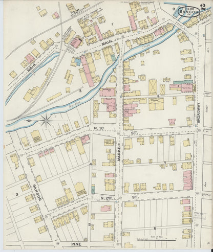 Sanborn Fire Insurance Map from Bangor, Northampton County, Pennsylvania (1892), Sheet #0002 - Complete Map Set gallery image, historic Sanborn map, vintage wall art, Pennsylvania Pennsylvania