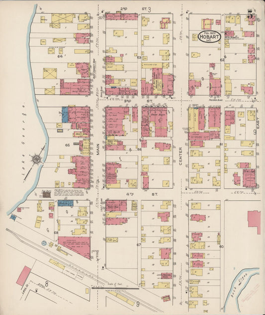 Sanborn Fire Insurance Map from Hobart, Lake County, Indiana (1922), Sheet #0005 - Historic Sanborn Fire Insurance Map Print, vintage old map wall art, antique decor, genealogy gift, Indiana Indiana map