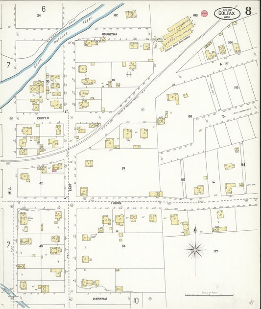 Sanborn Fire Insurance Map from Colfax, Whitman County, Washington (1902), Sheet #0008 - Historic Sanborn Fire Insurance Map Print, vintage old map wall art, antique decor, genealogy gift, Washington Washington map