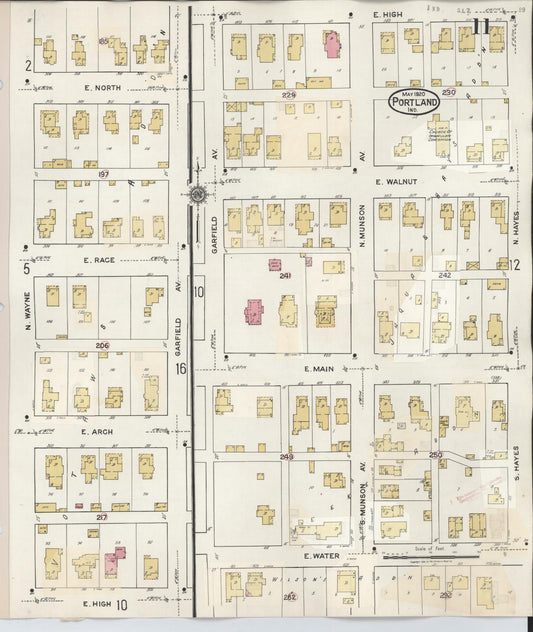 Sanborn Fire Insurance Map from Portland, Jay County, Indiana (1946), Sheet #0011 - Historic Sanborn Fire Insurance Map Print, vintage old map wall art, antique decor, genealogy gift, Indiana Indiana map