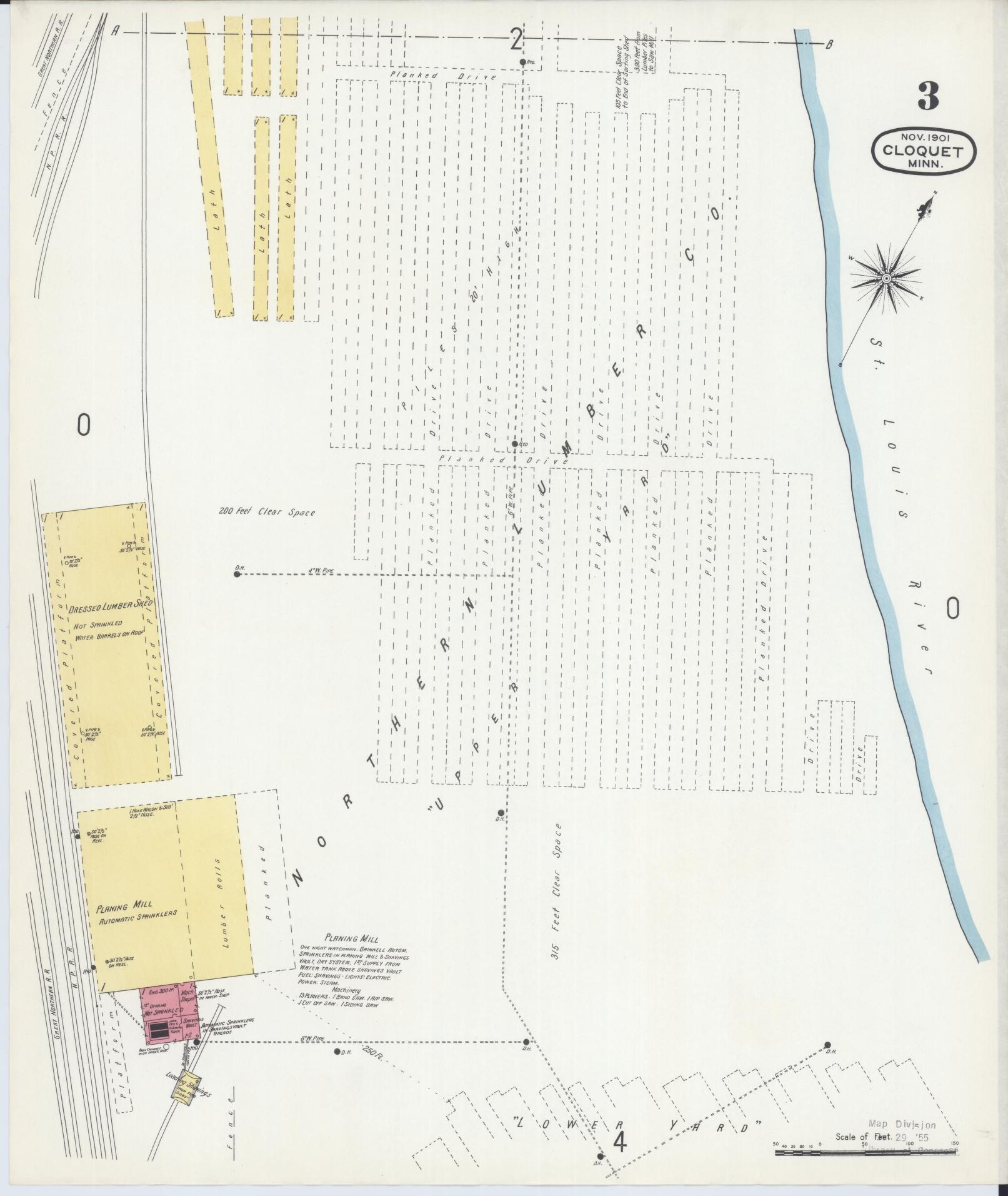 Sanborn Fire Insurance Map from Cloquet, Carlton County, Minnesota (1901), Sheet #0003 - Complete Map Set gallery image, historic Sanborn map, vintage wall art, Minnesota Minnesota