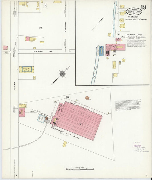 Sanborn Fire Insurance Map from Lewistown, Mifflin County, Pennsylvania (1910), Sheet #0019 - Historic Sanborn Fire Insurance Map Print, vintage old map wall art, antique decor, genealogy gift, Pennsylvania Pennsylvania map