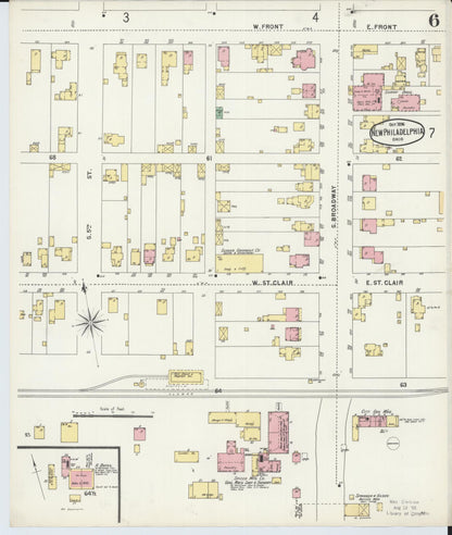 Sanborn Fire Insurance Map from New Philadelphia, Tuscarawas County, Ohio (1896), Sheet #0006 - Complete Map Set gallery image, historic Sanborn map, vintage wall art, Ohio Ohio