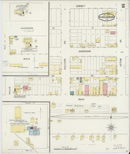 Sanborn Fire Insurance Map from Schulenburg, Fayette County, Texas (1894), Sheet #0002 - Historic Sanborn Fire Insurance Map Print, vintage old map wall art, antique decor, genealogy gift, Texas Texas map