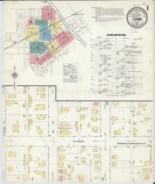 Sanborn Fire Insurance Map from Carmi, White County, Illinois. (1912) – Map View